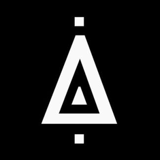 Logo for zaratan with black background and 3 triangles